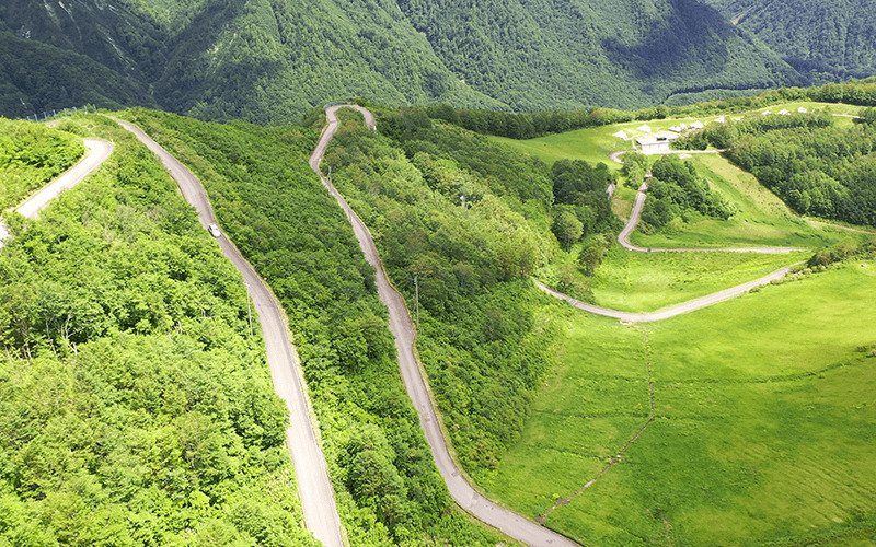 Driving route with a spectacular view